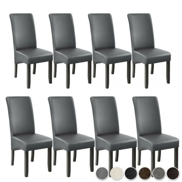 Synthetic Leather Dining Chairs 6, Leather Dining Chair Covers Uk