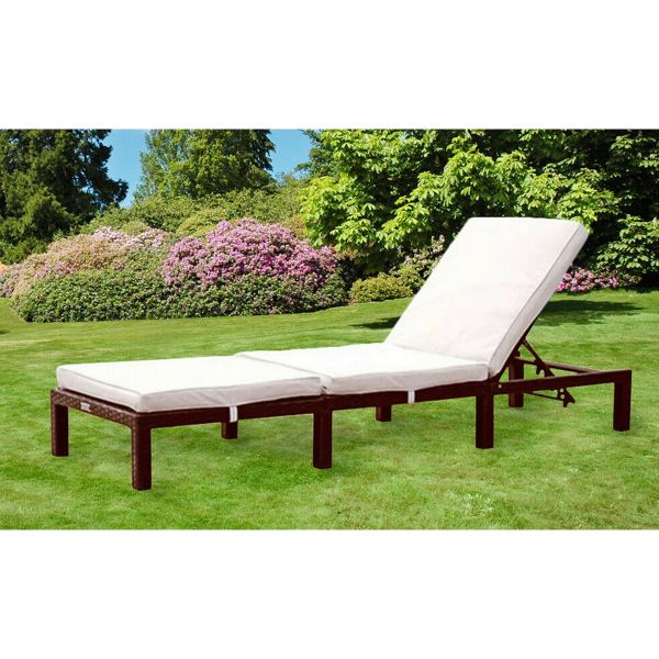 UV Resistant Rattan Reclining Sun Lounger 3 Colours