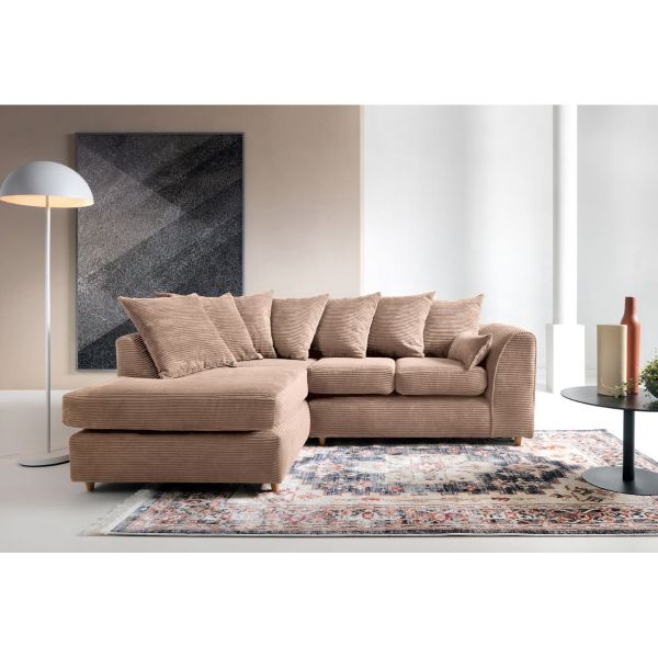 Jumbo Cord Brown Corner Sofa