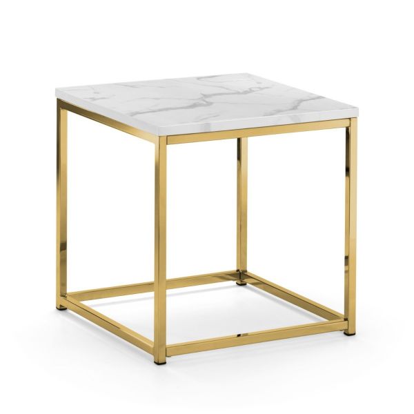 Marble Top Side Table with Gold Legs