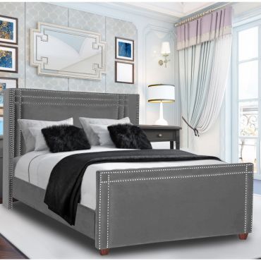 Cubica Plush Velvet Grey Beds - 5 Sizes