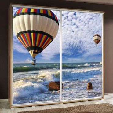 Penelopa Sliding Door Wardrobe Balloons - 205cm Chestnut Venge