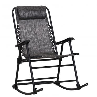 Rocking Zero-Gravity Chair w/ Headrest - Black or Grey