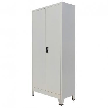 Office Cabinet with 2 Doors Steel 90x40x180cm Grey