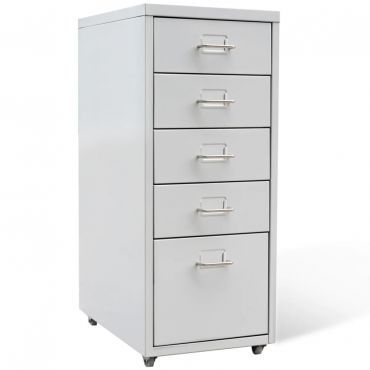 File Cabinet with 5 Drawers Grey 68.5 cm Steel