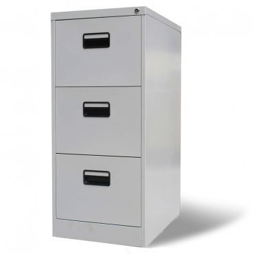 File Cabinet with 3 Drawers Grey 102.5 cm Steel