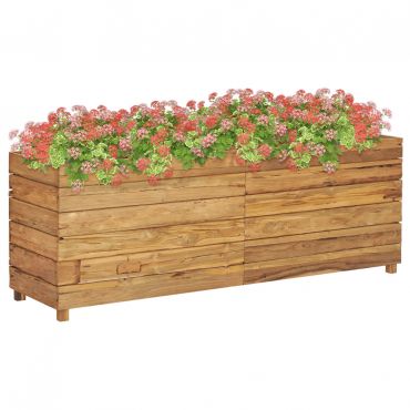 Raised Bed 150x40x55 cm Recycled Teak and Steel