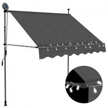 Manual Retractable Awning with LED 100 cm Anthracite