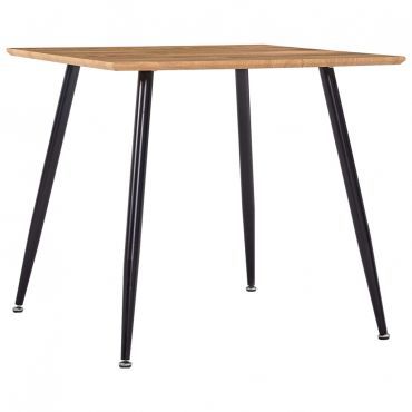Dining Table Oak and Black 80.5x80.5x73 cm MDF