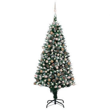 Artificial Christmas Tree with LEDs&Ball Set&Pine Cones 240 cm