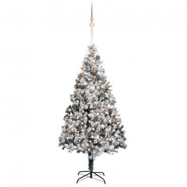 Artificial Christmas Tree with LEDs&Ball Set Green 210 cm PVC