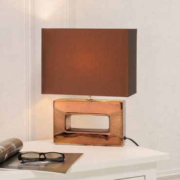 Onyx Porcelain Table Lamp - Brown or Silver
