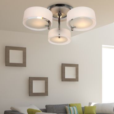 3-Light Acrylic Chrome Ceiling Lamp