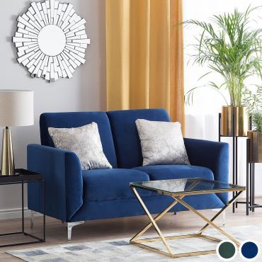 Fenis Velvet Sofa with 2 Seater - Blue or Green