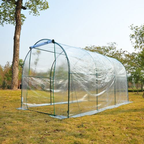 Outsunny Large Steel Frame Walk in Dome PVC Greenhouse 