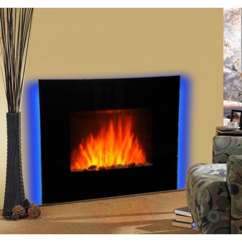 Homcom LED Curved Glass Electric Fire Place