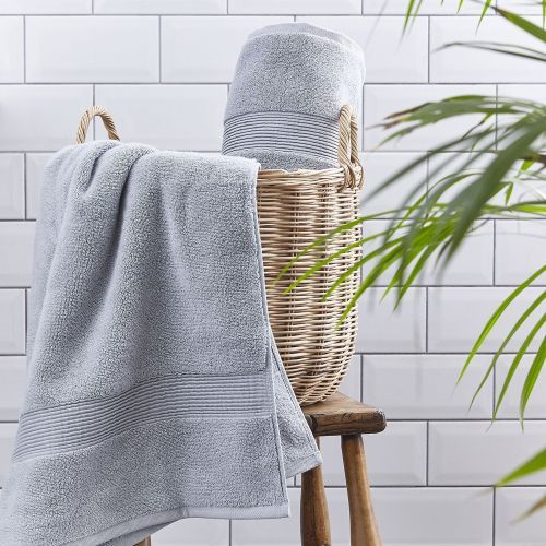 Silentnight Luxury Cotton Towel Pair Light Grey - 3 Sizes