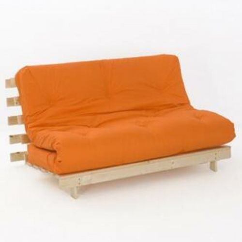 2FT6 Single Luxury Futon Sofa Bed Folding 8 cm Mattress Wooden Frame 1 Seater 