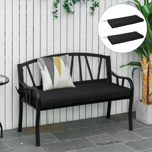 2 Seater Garden Bench Cushion Seat - Black