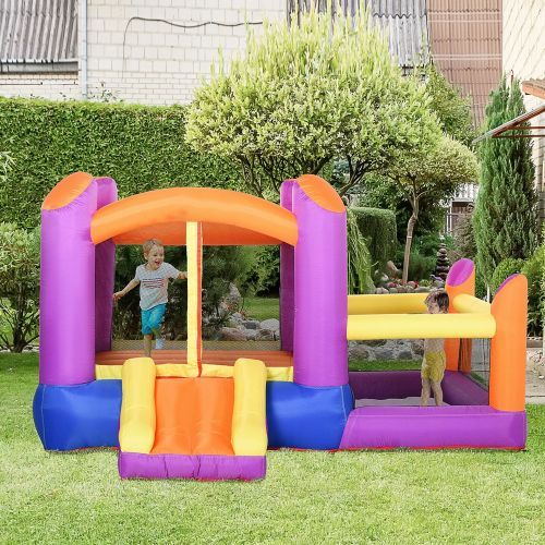 Inflatable Kids Bounce Castle With Inflator - Multi-color