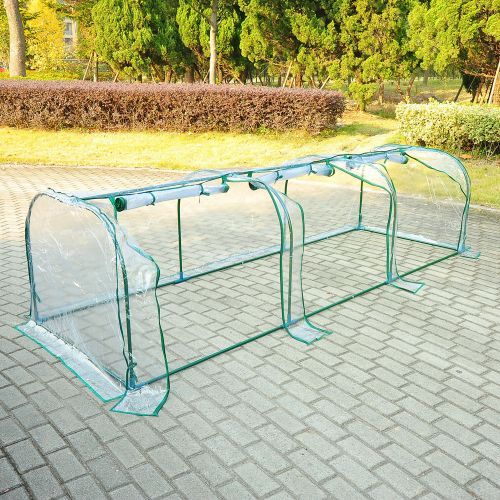 3 Sections Transparent Steel Frame Poly Tunnel