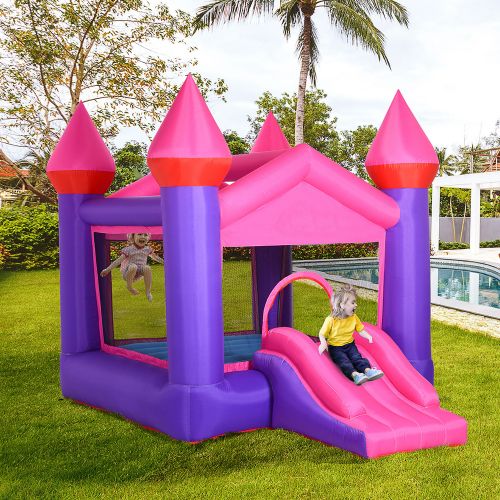 Inflatable Bounce Castle House With Inflator - Multi color