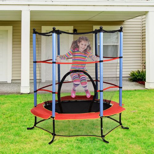 Trampoline Jumping Mat and Spring Cover Padding & Ladder FCNEHLM Trampoline 12 FT Recreatinal Trampoline with Safety Enclosure Net Outdoor Trampoline for Backyard 