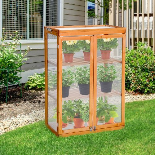 2 Shelves Plant Grow Wooden Cold Frame