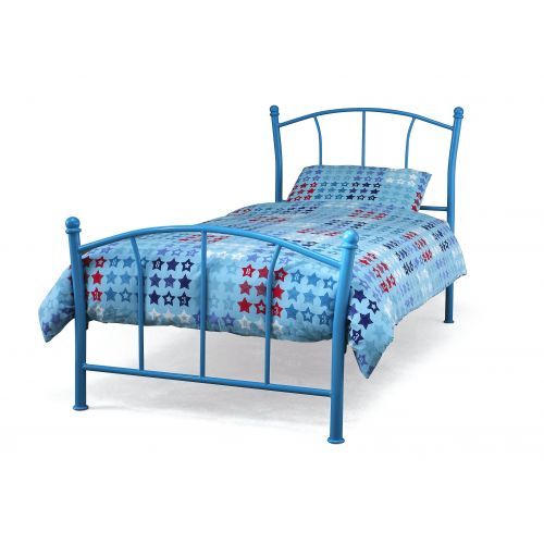 Penny Single Metal Bed - White, Blue or Pink