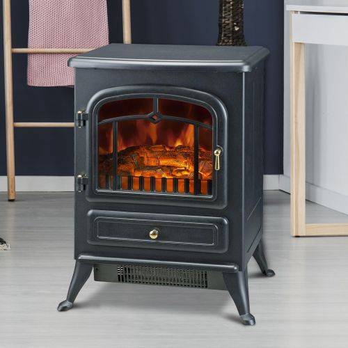 Homcom 1.85KW Electric Freestanding Flame Effect Fireplace