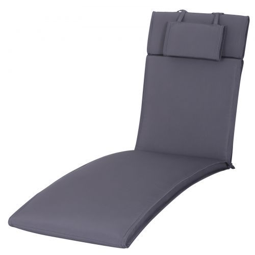 Outsunny Padded Sun Lounger Cushion - Black, Grey or White