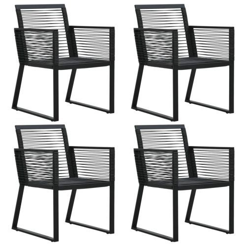 Garden Chairs 4 pcs Rope Rattan Black