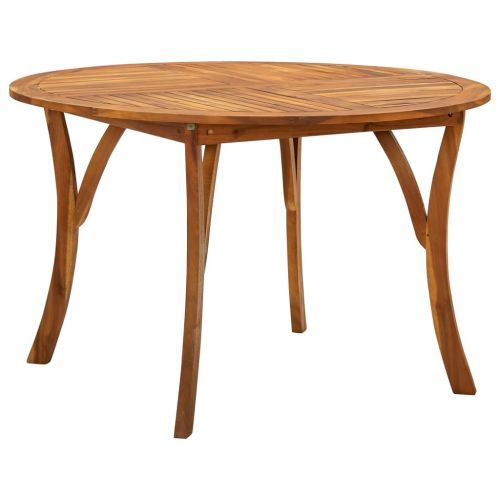 Garden Table Ã˜120 cm Solid Acacia Wood