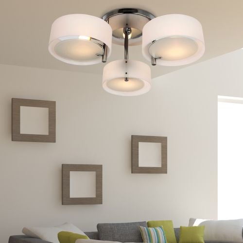 Homcom 3-Light Acrylic Chrome Ceiling Lamp