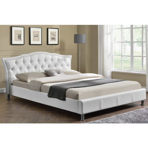 Georgia White Faux Leather Bed - Double