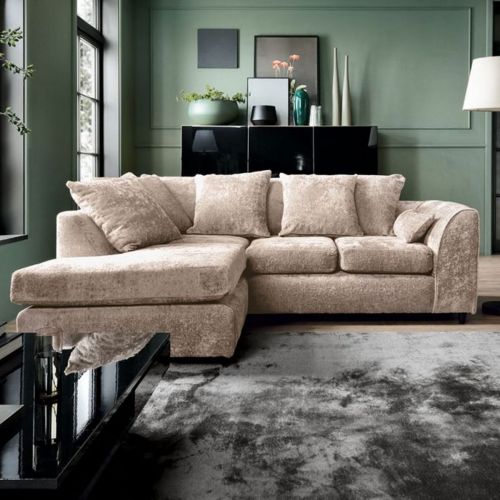 Chic Velvet Corner Sofa - Dark Blue