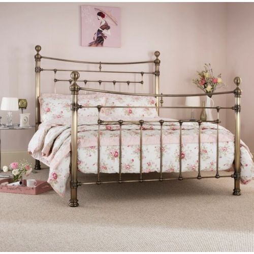Edmond Antique Brass Metal Bed - 3 Sizes